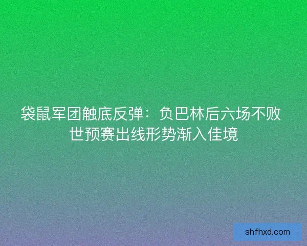 袋鼠军团触底反弹:负巴林后六场不败 世预赛出线形势渐入佳境 袋鼠军团触底反弹:负巴林后六场不败 世预赛出线形势渐入佳境